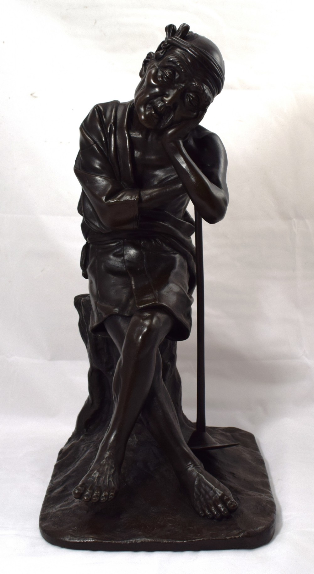 lovely large japanese bronze okimono farmer manner of kaniya kuniharu - CATEGORY: ANTIQUE MISCELLANEOUS - DATED 1900