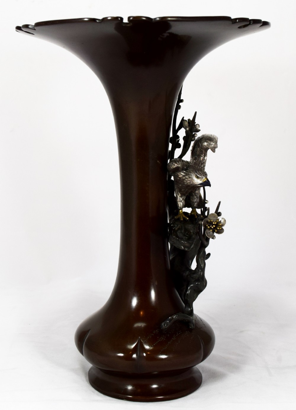 SUPER QUALITY DECORATIVE JAPANESE MIXED METAL VASES SEIYA SIGNED View IV
