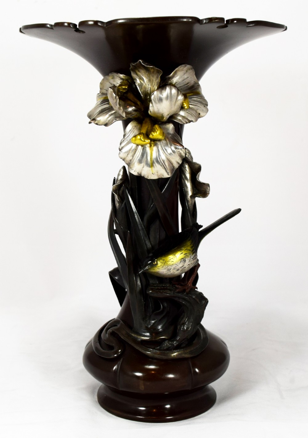 SUPER QUALITY DECORATIVE JAPANESE MIXED METAL VASES SEIYA SIGNED View VII