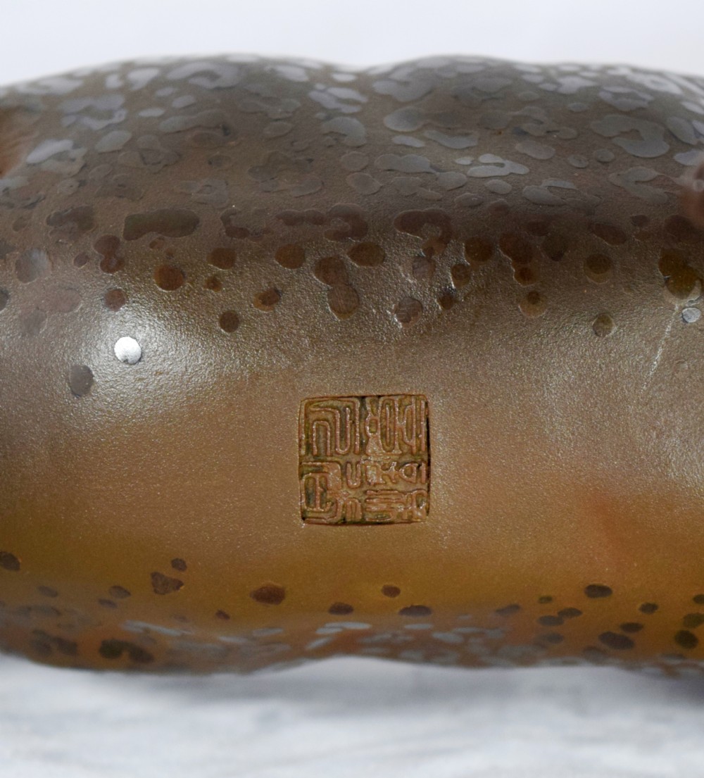 RARE AND UNUSUAL JAPANESE BRONZE LEOPARD MEIJI PERIOD View VIII