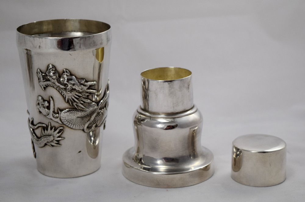 CHINESE SILVER DRAGON COCKTAIL SET BY WANG-HING View IV