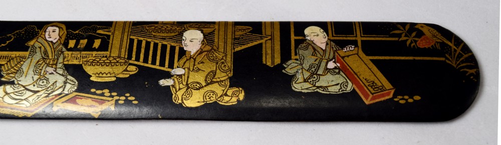 BLACK LACQUER CHINOISERIE CHINESE THEMED PAGE TURNER View III
