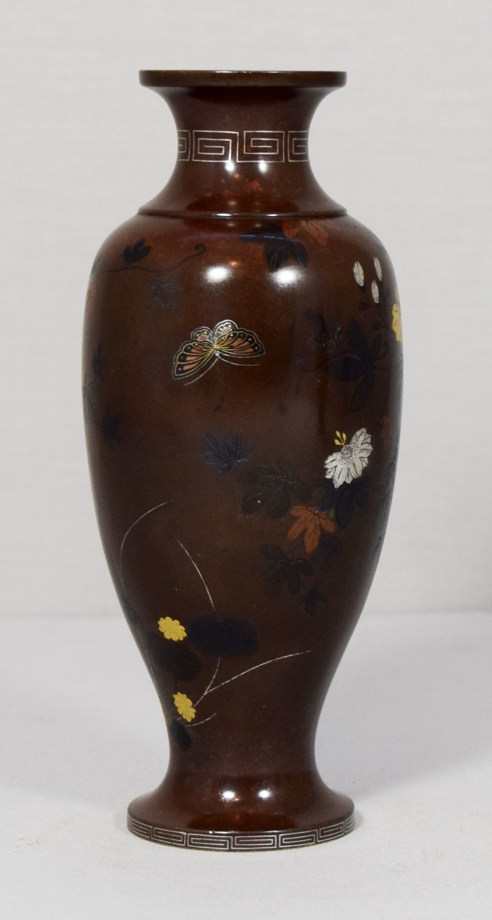 FINE QUALITY PAIR OF JAPANESE NOGAWA MIXED METAL VASES  View VI