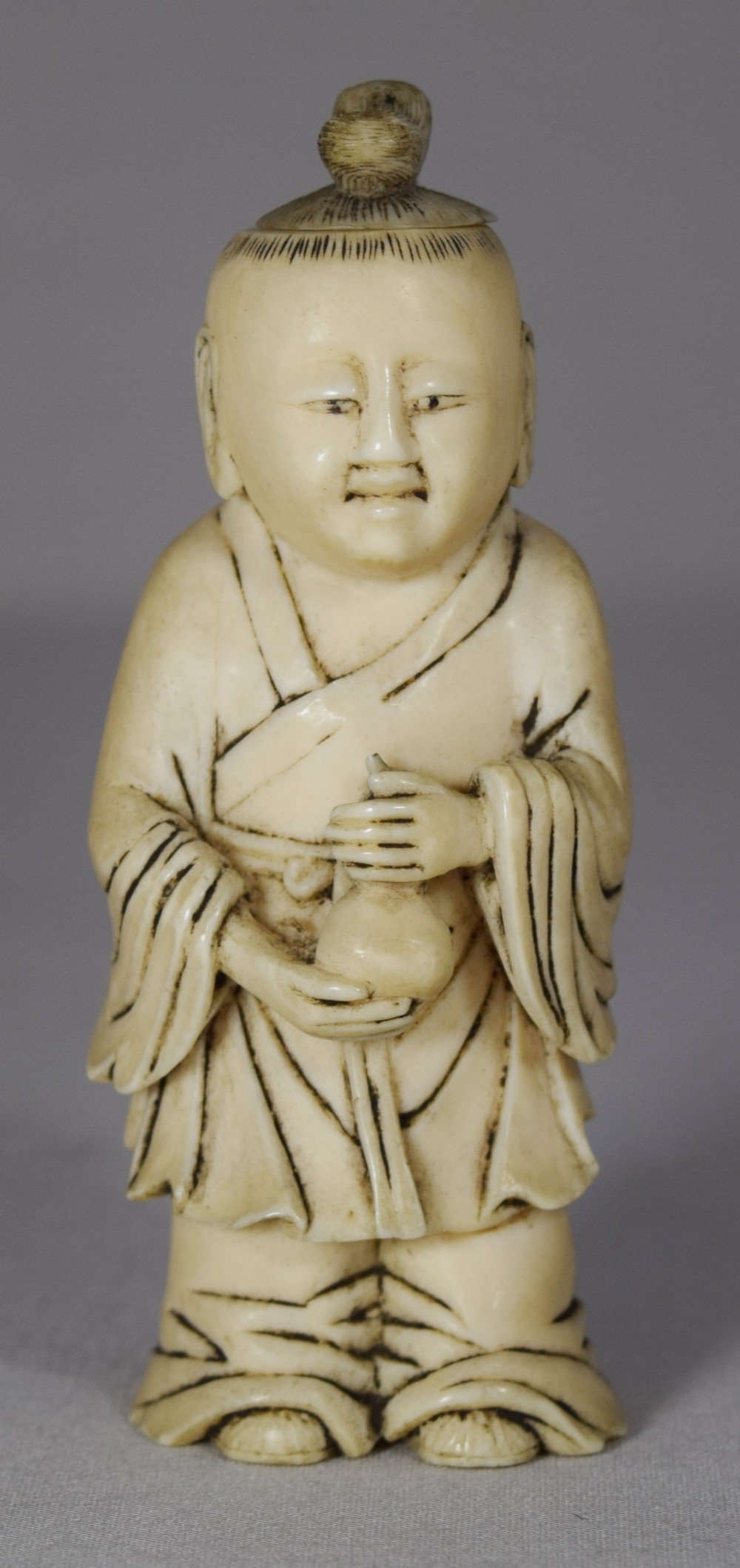 GROUP OF THREE UNUSUAL CHINESE IVORY SCENT OR SNUFF BOTTLES View IV