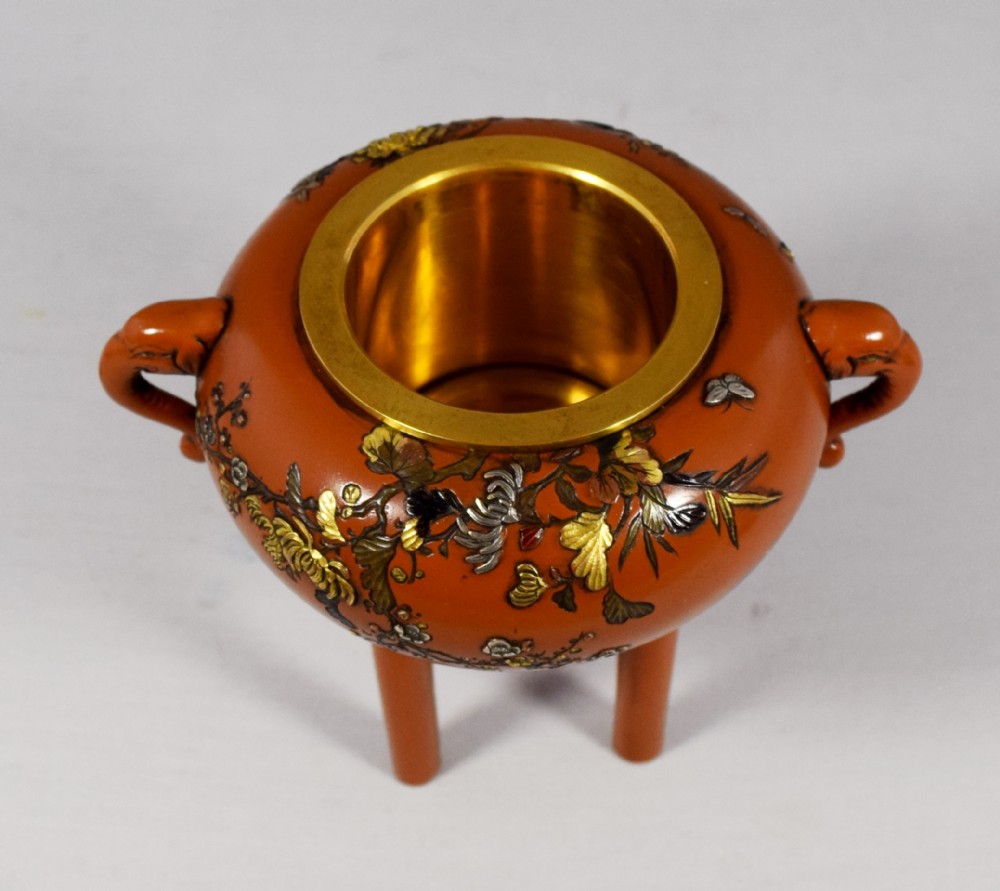 FINE QUALITY JAPANESE BRONZE MIXED METAL KORO SIGNED View VII