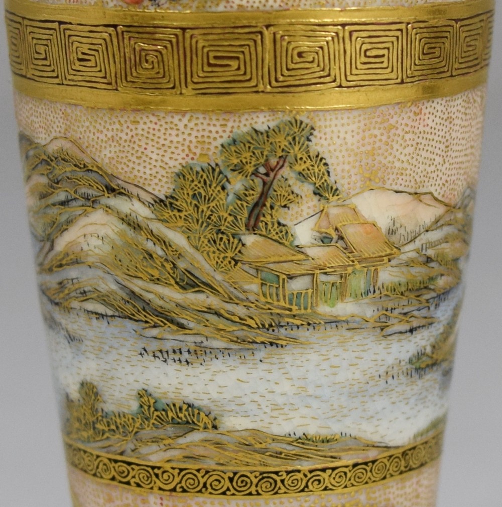 GREAT PAIR OF JAPANESE SATSUMA VASES BY MEIZAN  View VIII