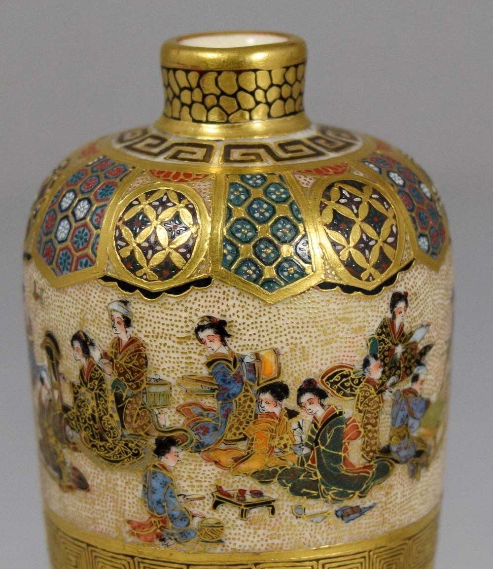 GREAT PAIR OF JAPANESE SATSUMA VASES BY MEIZAN  View IX