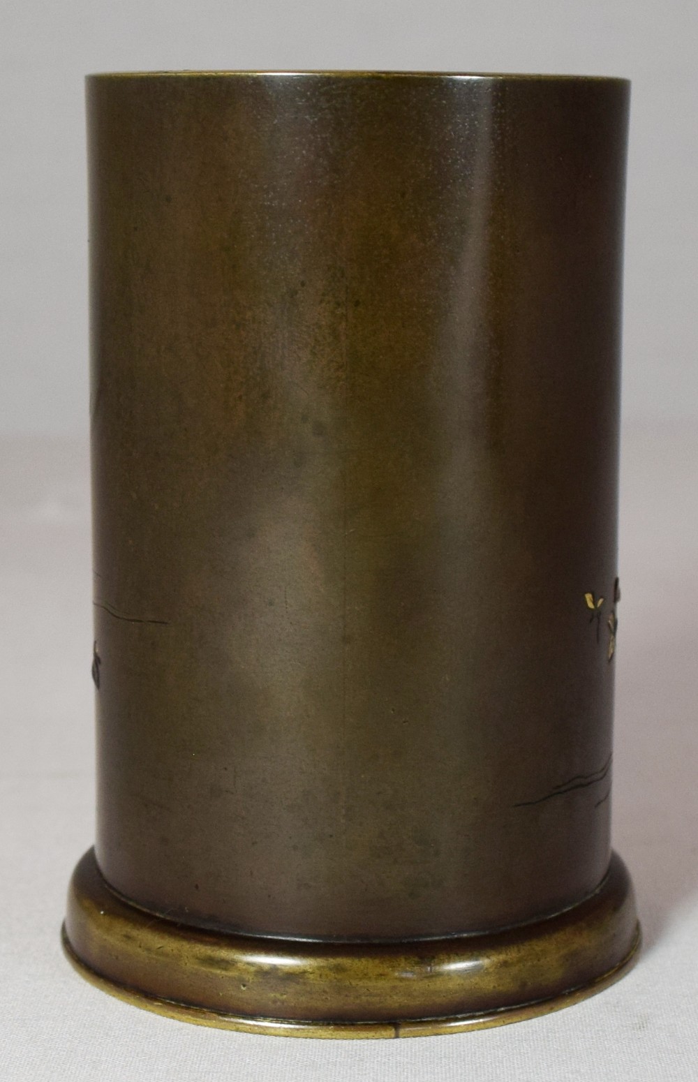 UNUSUAL PAIR OF JAPANESE MIXED METAL BRUSH POTS BY INOUE View VIII