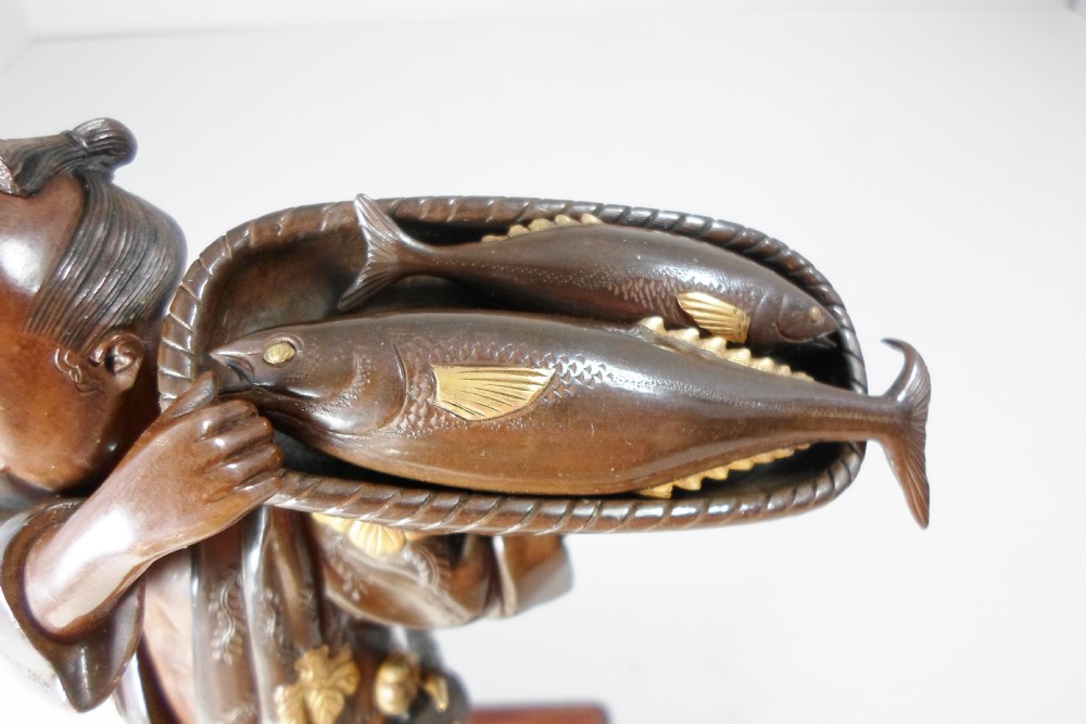 A GOOD JAPANESE MIYAO EISUKE PARCEL GILT BRONZE OKIMONO View IX