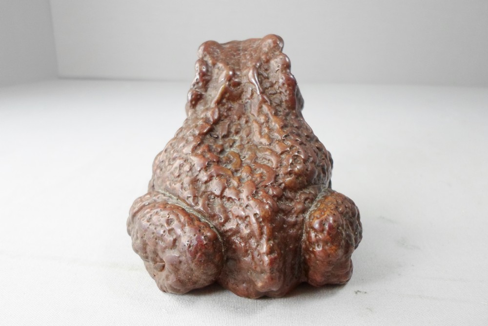 HEAVY FINE QUALITY JAPANESE BRONZE TOAD OKIMONO View IV