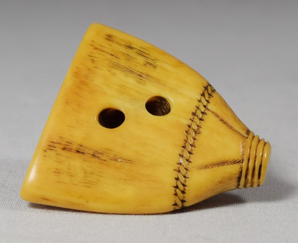 DELIGHTFUL JAPANESE RAT ON A BROOMHEAD IVORY NETSUKE View VI