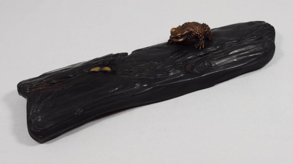 UNUSUAL JAPANESE MIXED MEDIA BRONZE AND WOOD OKIMONO View IV