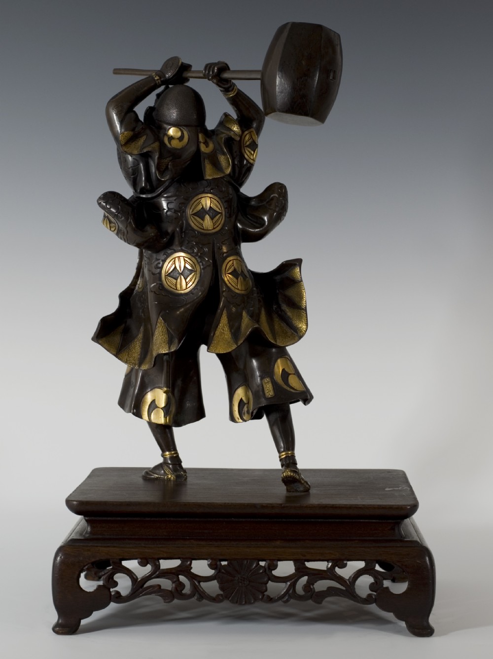 LARGE JAPANESE PARCEL GILDED BRONZE SAMURAI BY YOSHIMITSU View VI