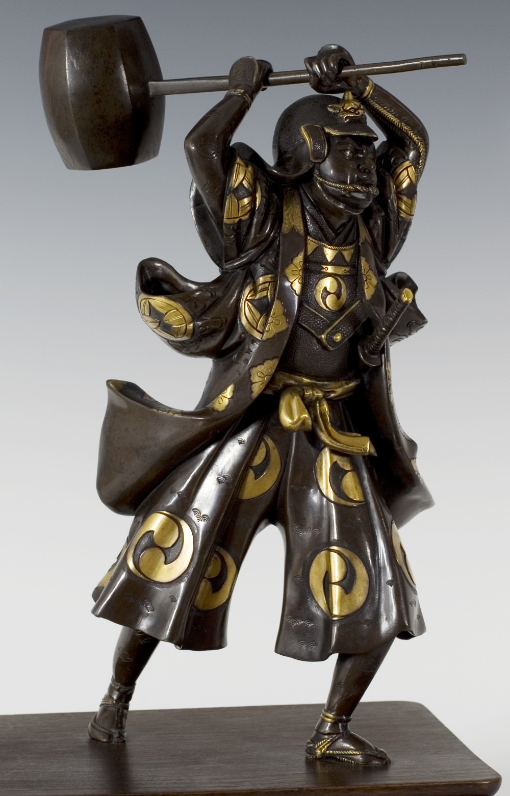 LARGE JAPANESE PARCEL GILDED BRONZE SAMURAI BY YOSHIMITSU View IX