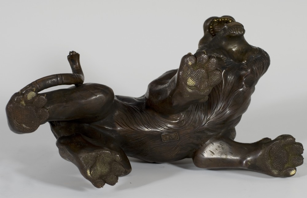 STYLISTIC JAPANESE BRONZE TIGER ON STAND BY AKOSOFU GYOKO View XII