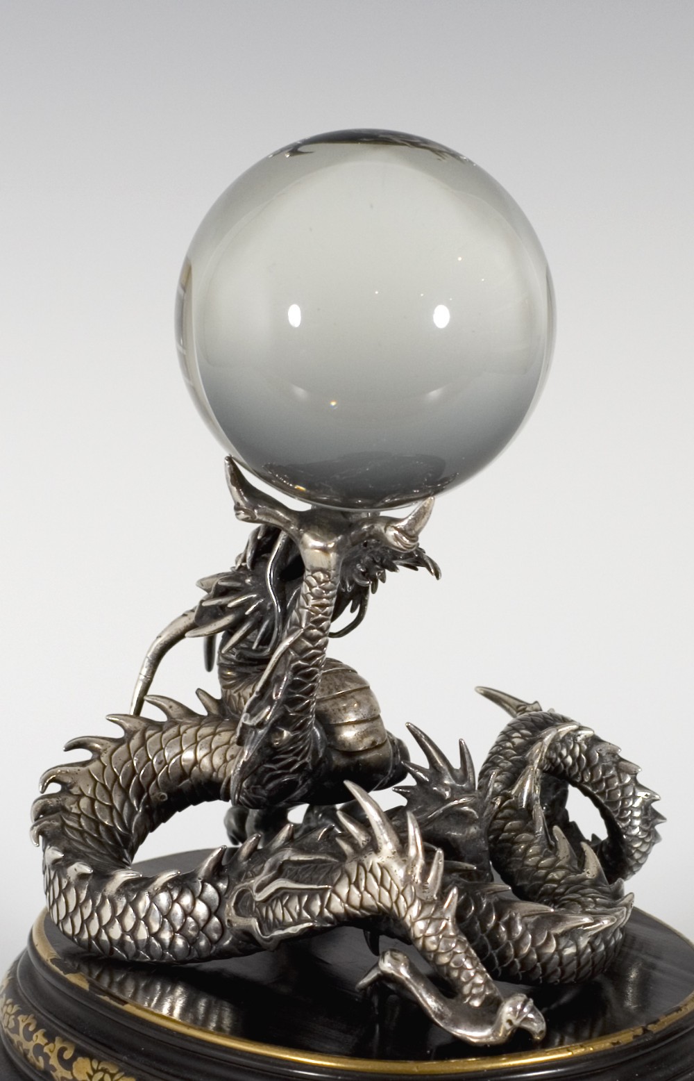 JAPANESE SILVERED BRONZE DRAGON OKIMONO MEIJI PERIOD View VI