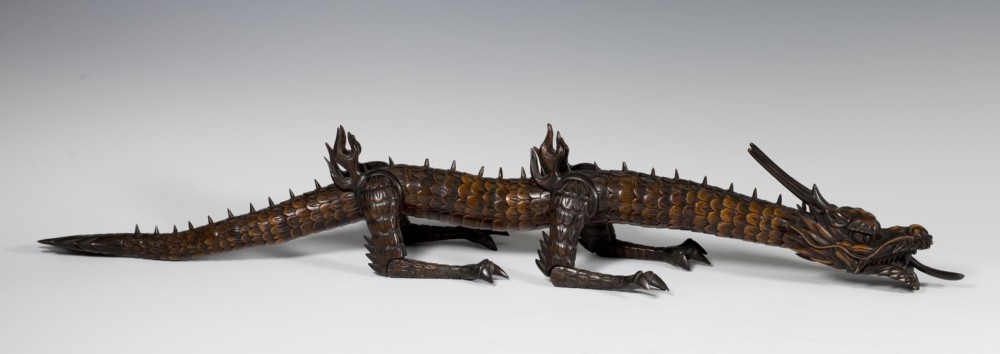 large japanese boxwood articulated dragon after myochin - CATEGORY: ANTIQUE MISCELLANEOUS - DATED 1900