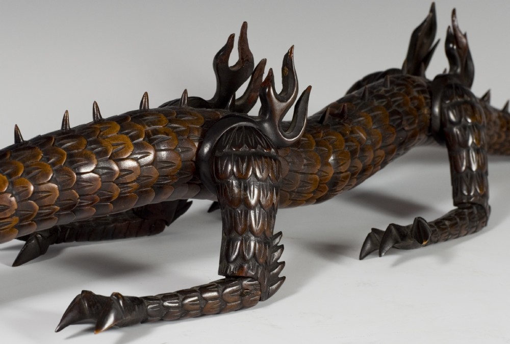 LARGE JAPANESE BOXWOOD ARTICULATED DRAGON AFTER MYOCHIN View VII