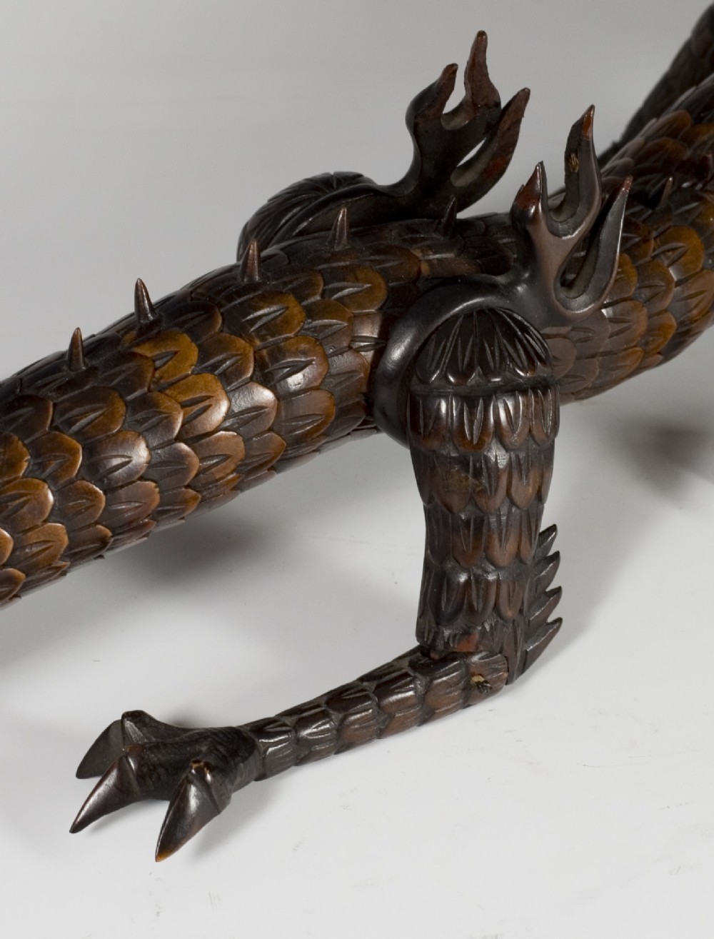 LARGE JAPANESE BOXWOOD ARTICULATED DRAGON AFTER MYOCHIN View VIII