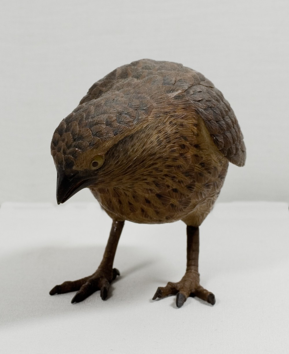 AN EXQUISITE PAIR OF JAPANESE BOXWOOD QUAIL MEIJI PERIOD View VII