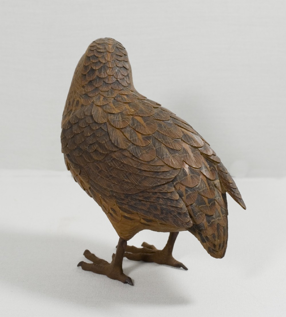 AN EXQUISITE PAIR OF JAPANESE BOXWOOD QUAIL MEIJI PERIOD View X