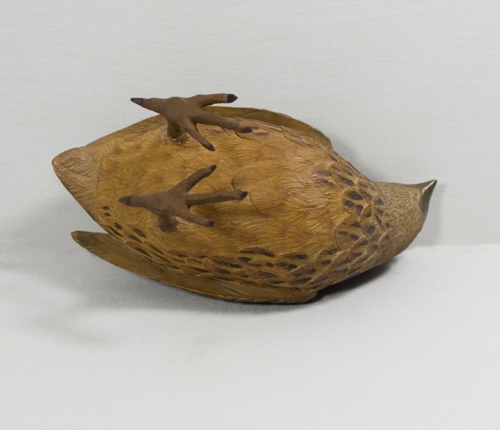 AN EXQUISITE PAIR OF JAPANESE BOXWOOD QUAIL MEIJI PERIOD View XIII