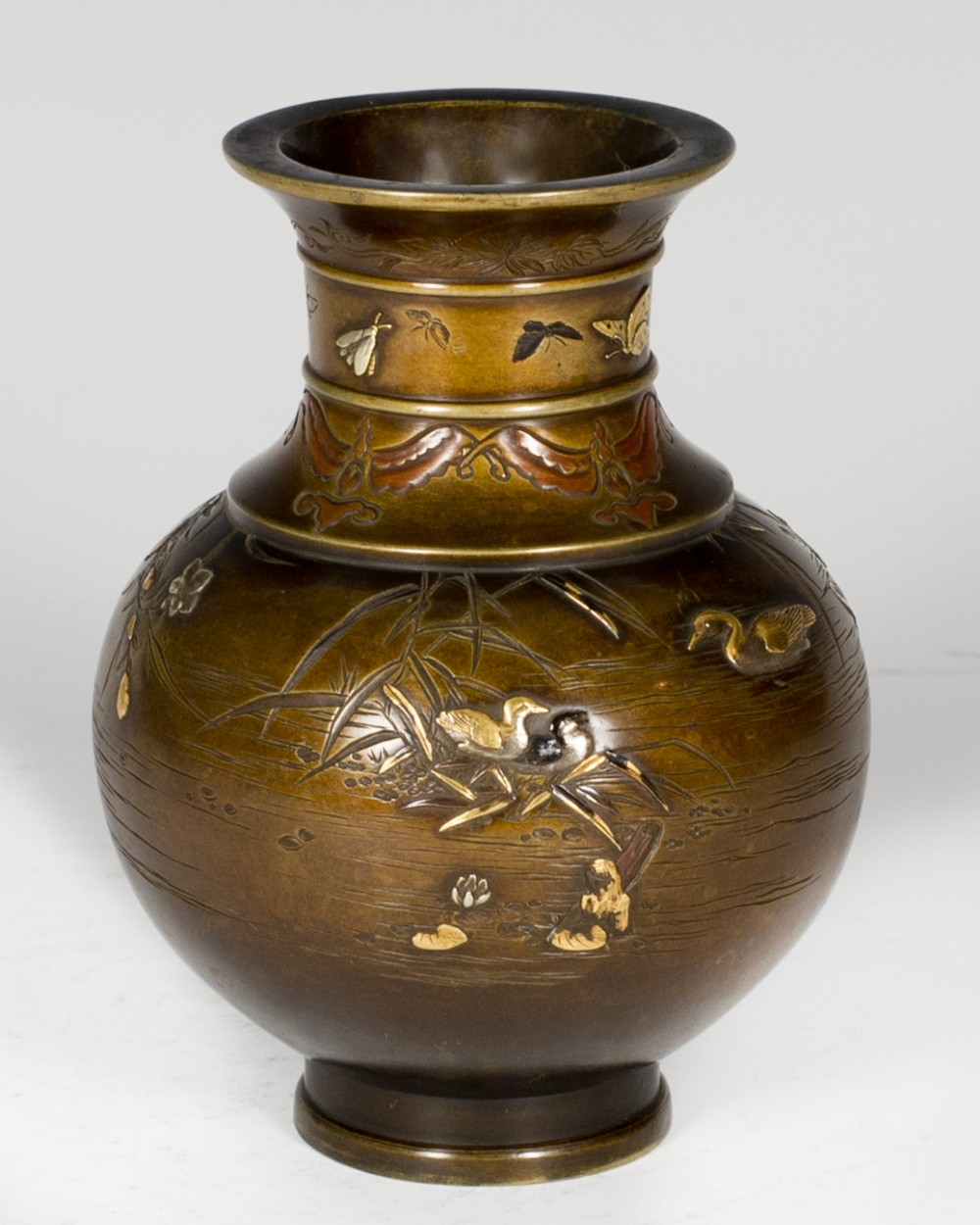 FINE QUALITY JAPANESE MIXED METAL VASE BY MIYABE ATSUYOSHI View VI
