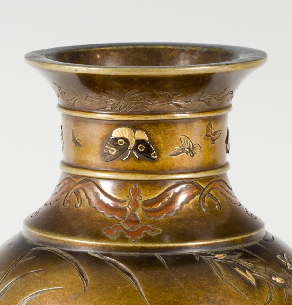 FINE QUALITY JAPANESE MIXED METAL VASE BY MIYABE ATSUYOSHI View VIII