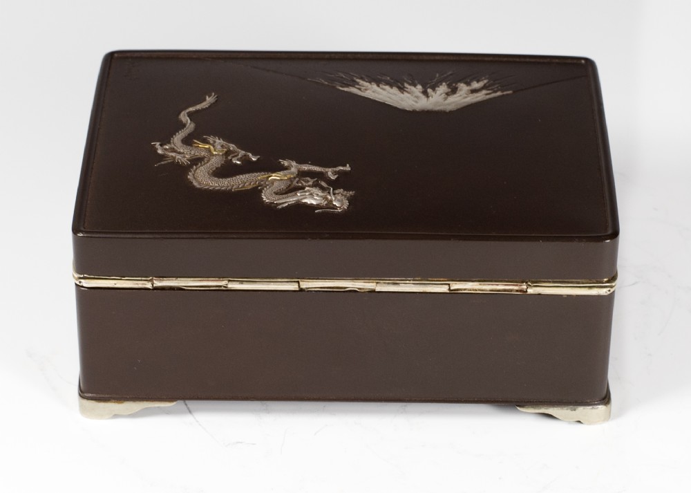 IRON ONLAID JAPANESE DRAGON BOX BY 