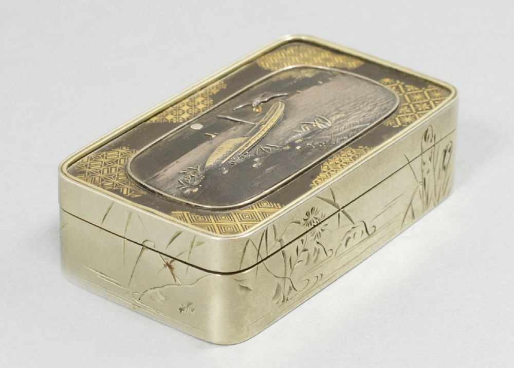 FINE JAPANESE IRON ONLAID KOMAI STYLE BOX BY