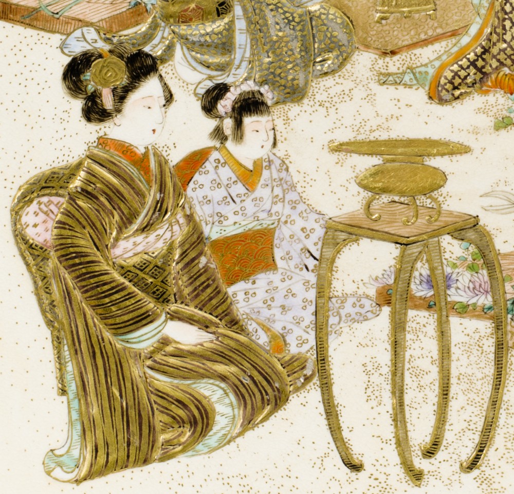 OUTSTANDING QUALITY JAPANESE SATSUMA PLATE BY FUZAN View III