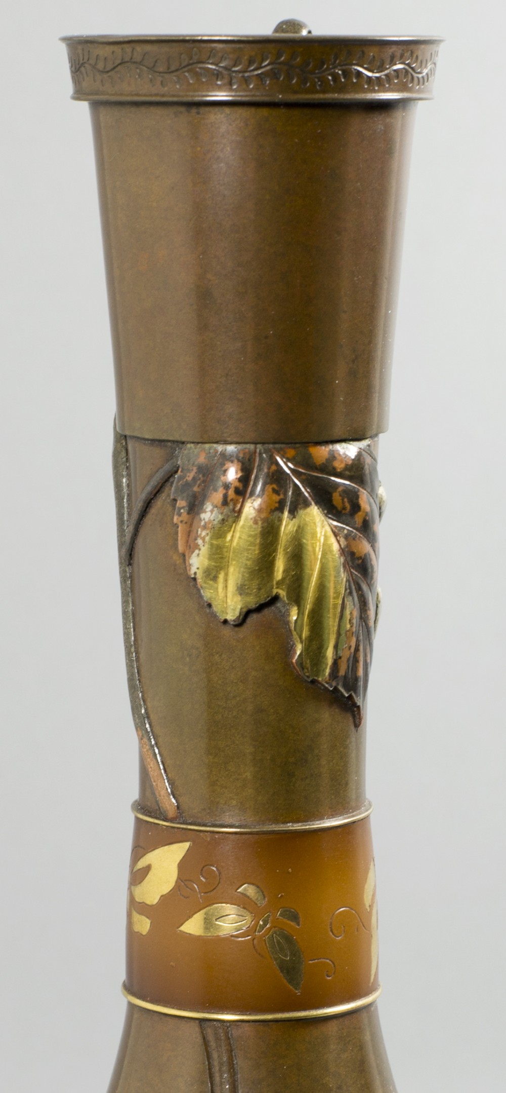 HIGH QUALITY JAPANESE ONLAID VASE BY SUZUKI CHOKICHI  View X