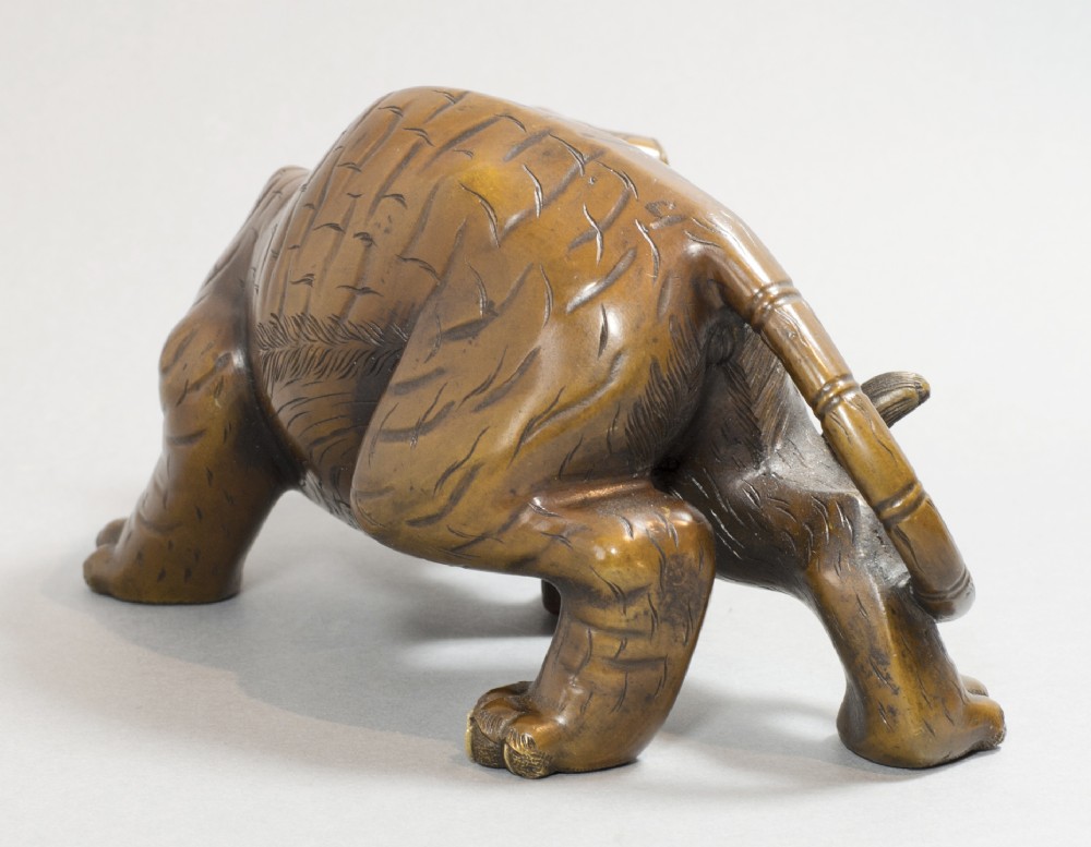 STYLISTIC JAPANESE BRONZE MIXED METAL TIGER BY TOSHIHARU View VI