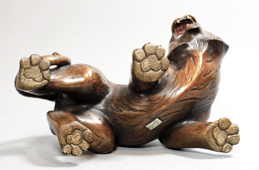 STYLISTIC JAPANESE BRONZE MIXED METAL TIGER BY TOSHIHARU View XI