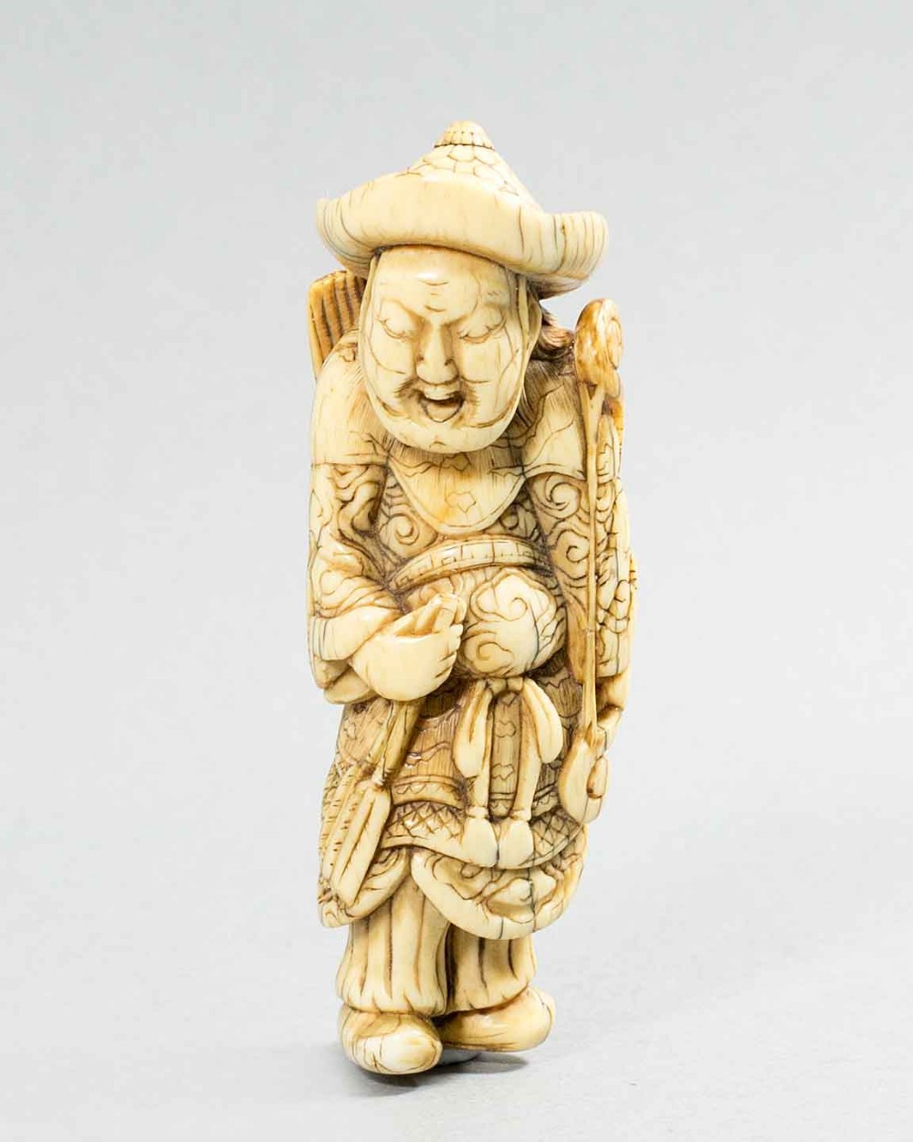 rare japanese 18th c ivory netsuke of a mongul archer - CATEGORY: ANTIQUE MISCELLANEOUS - DATED 18TH CENTURY