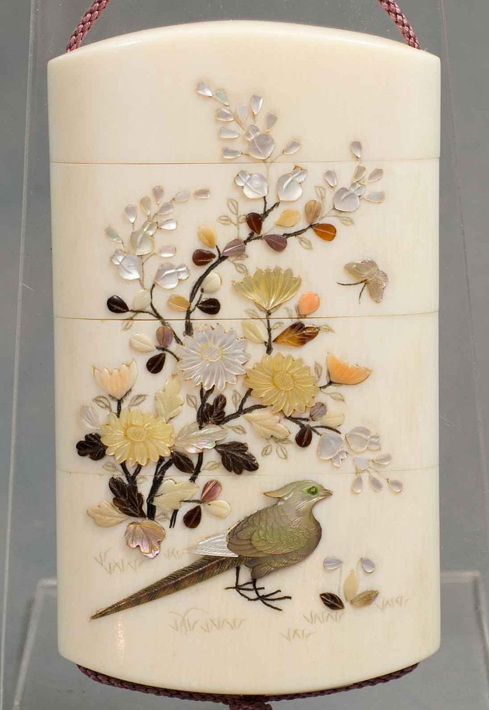 A FINE QUALITY  JAPANESE IVORY & SHIBAYAMA INRO AND NETSUKE SET View V