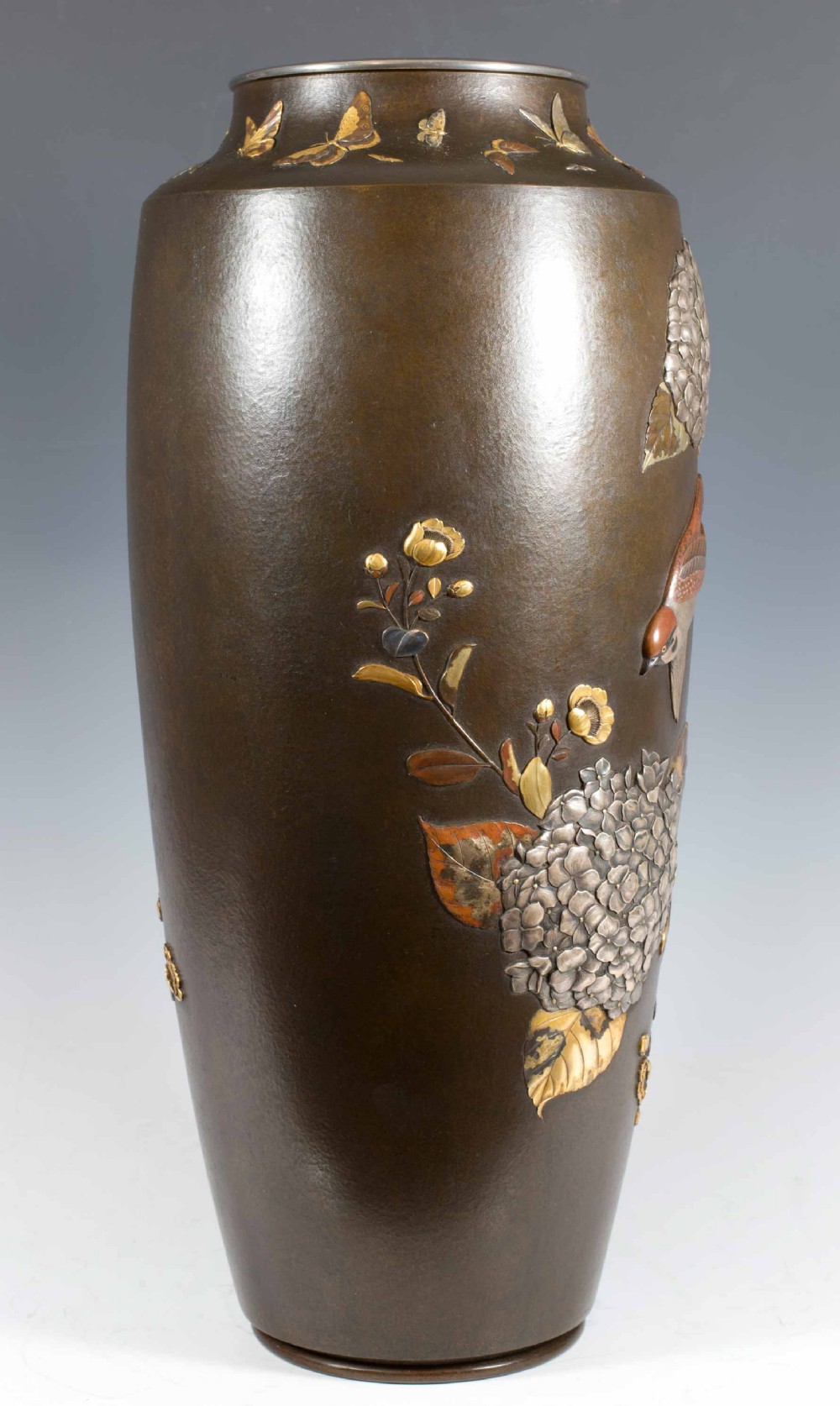 LARGE WORLD CLASS JAPANESE MIXED METAL VASE BY SUZUKI CHOKICHI (KAKA) View III