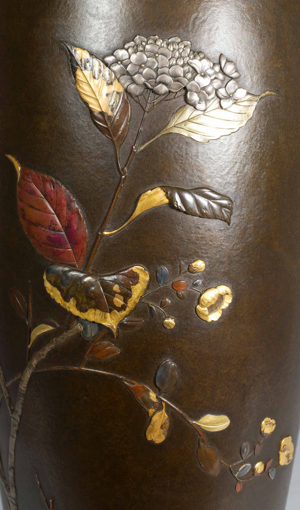 LARGE WORLD CLASS JAPANESE MIXED METAL VASE BY SUZUKI CHOKICHI (KAKA) View IX