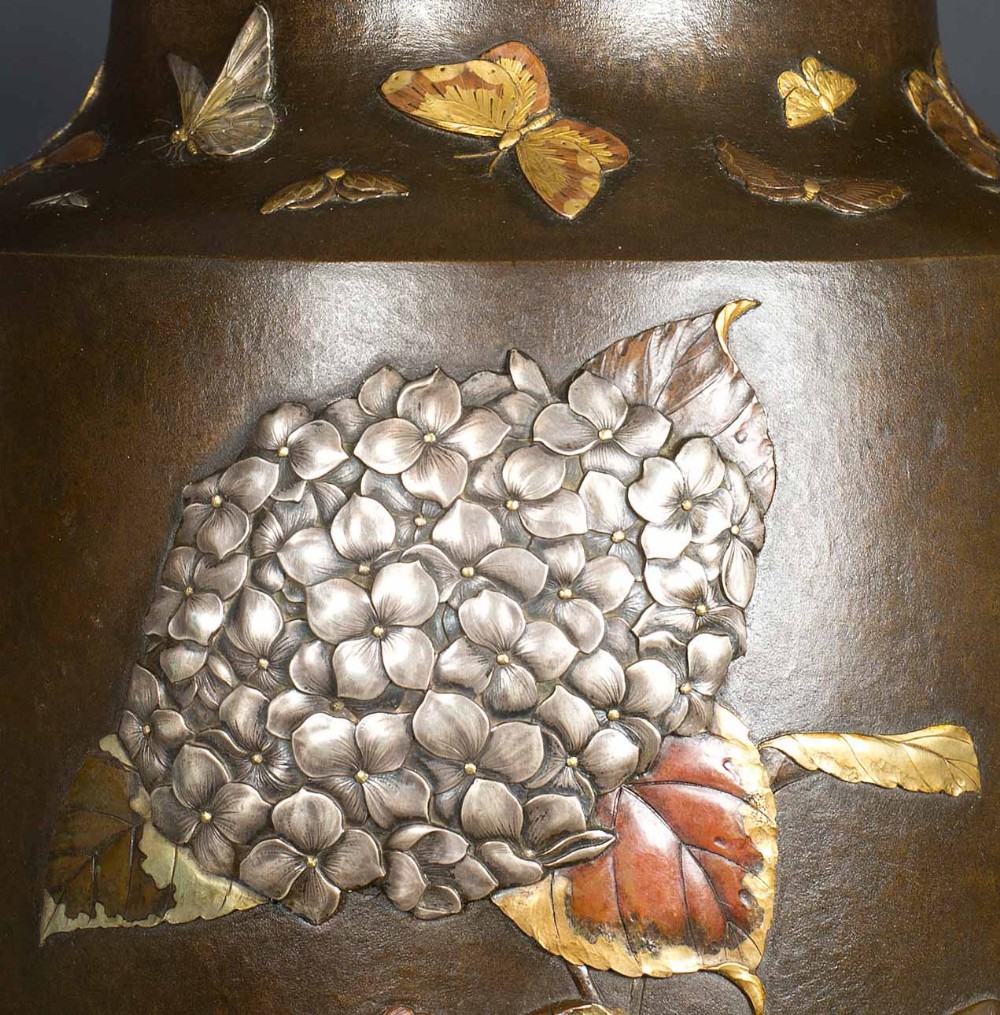 LARGE WORLD CLASS JAPANESE MIXED METAL VASE BY SUZUKI CHOKICHI (KAKA) View XI