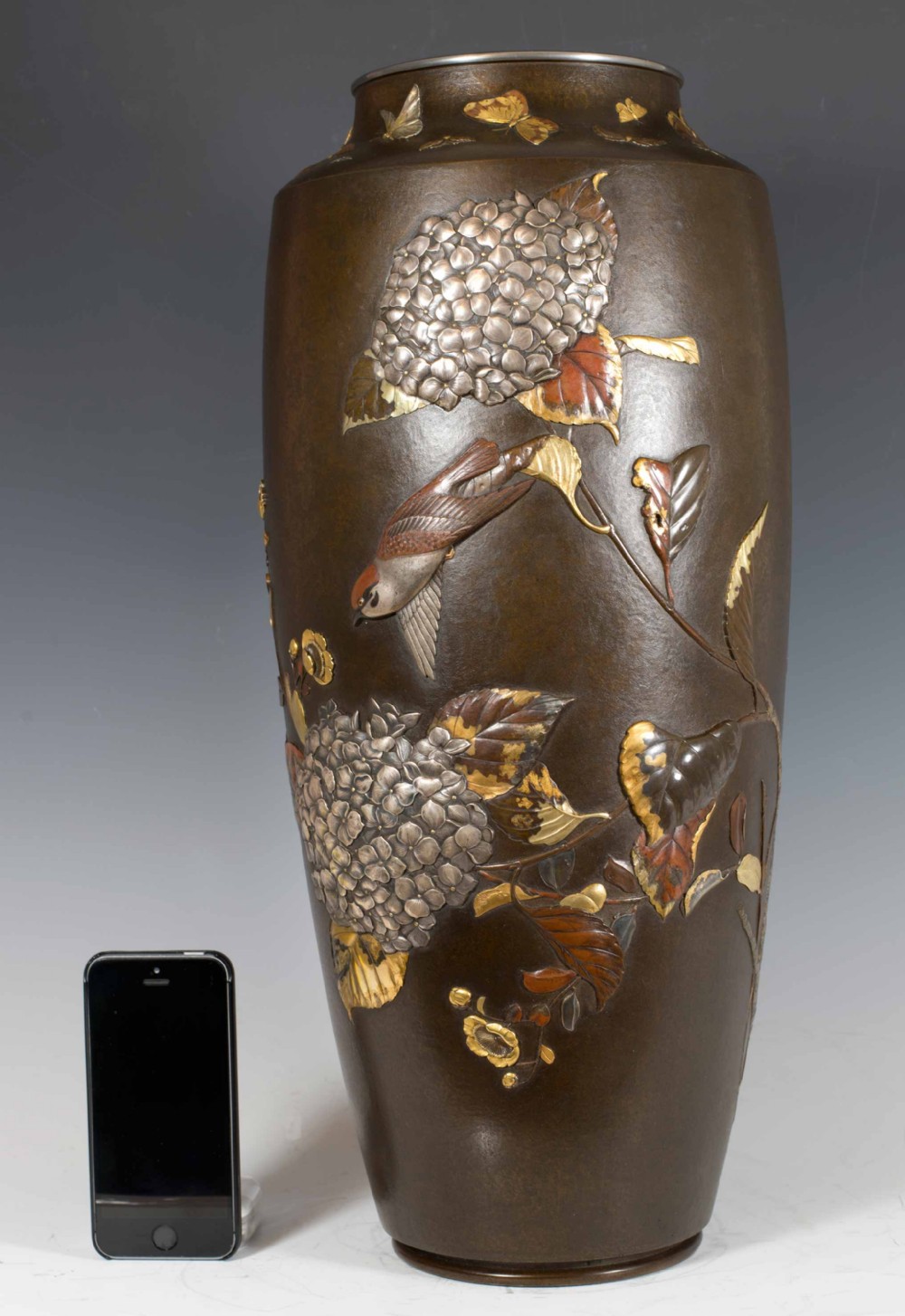 LARGE WORLD CLASS JAPANESE MIXED METAL VASE BY SUZUKI CHOKICHI (KAKA) View XV