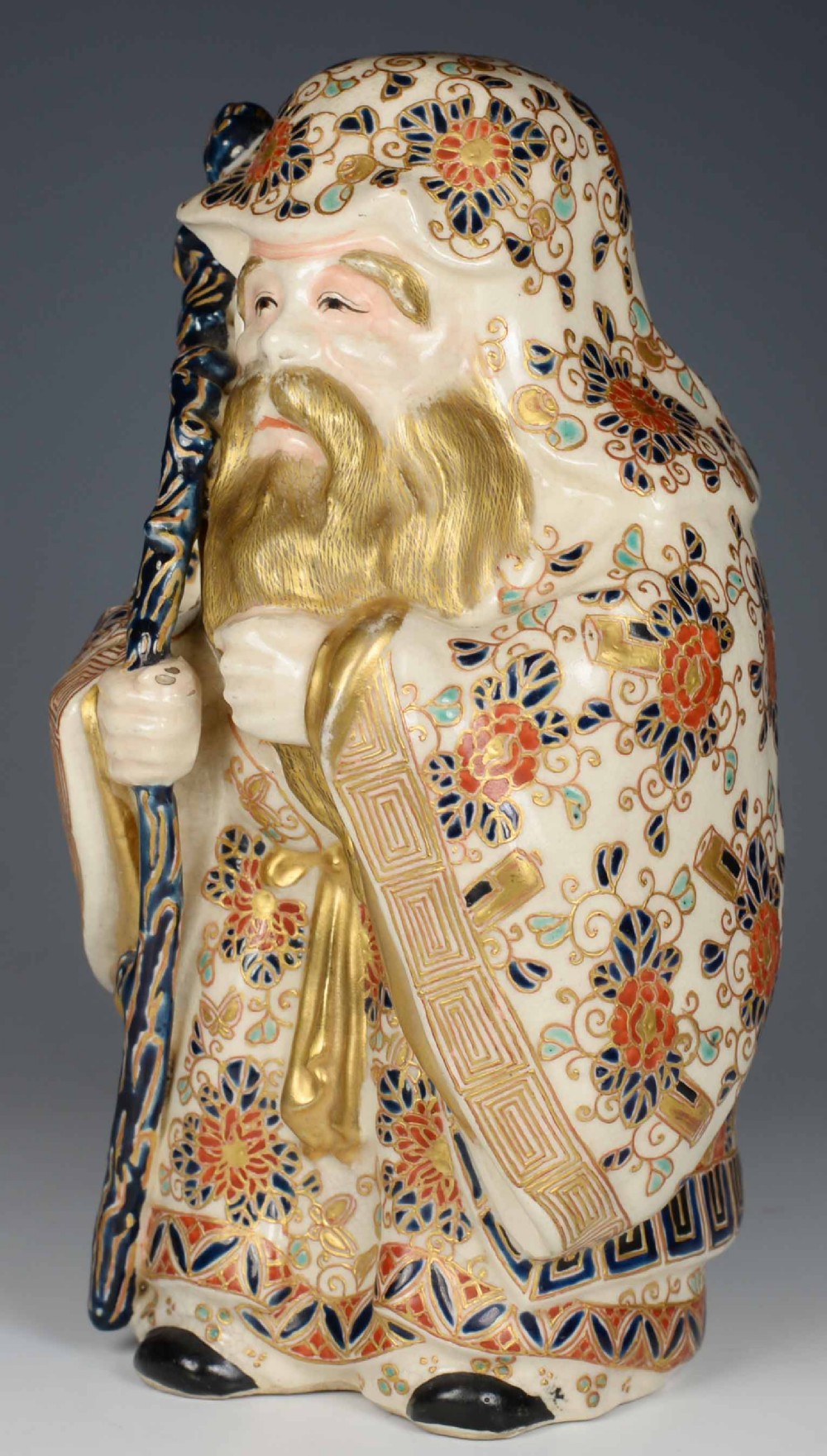 A JAPANESE IMPERIAL SATSUMA OKIMONO OF JUROJIN-GOD OF LONGEVITY View VI