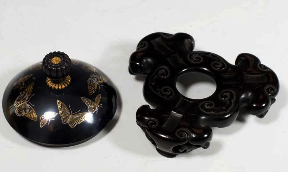 UNUSUAL JAPANESE SHAKUDO & INLAID MIXED METAL KORO BY NOGAWA View VII
