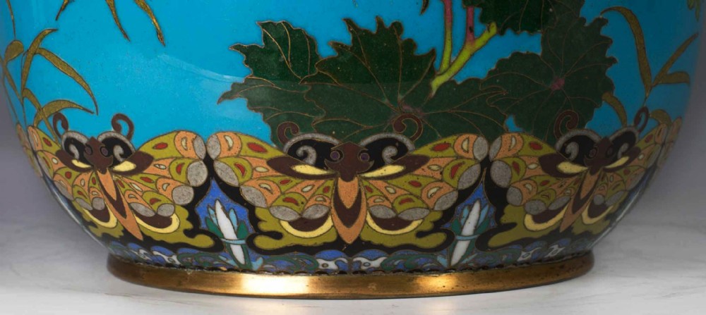 LARGE PAIR OF JAPANESE MEIJI PERIOD CLOISONNE VASES View VIII
