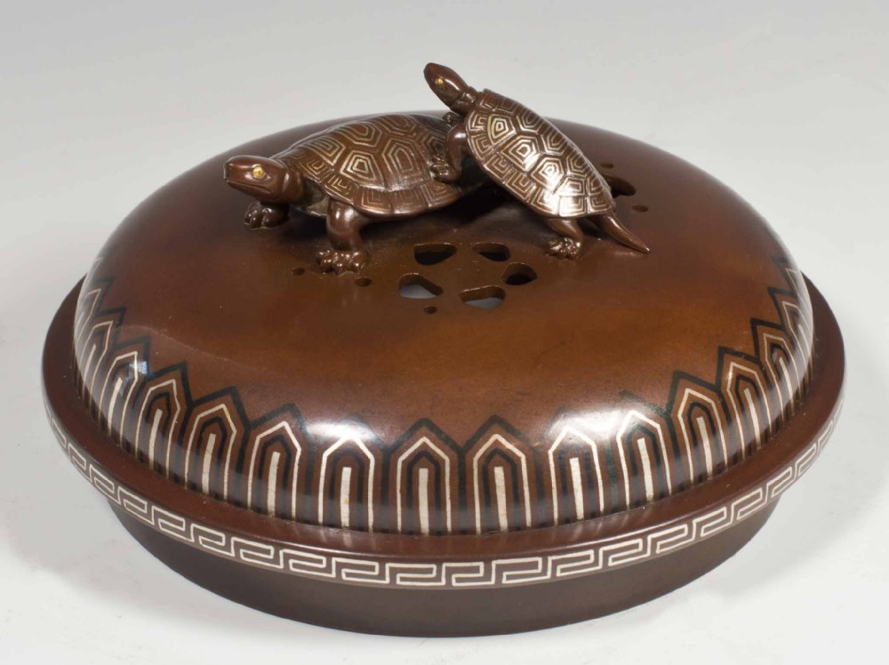 LARGE JAPANESE INLAID BRONZE KORO BY THE KURODA COMPANY View VII