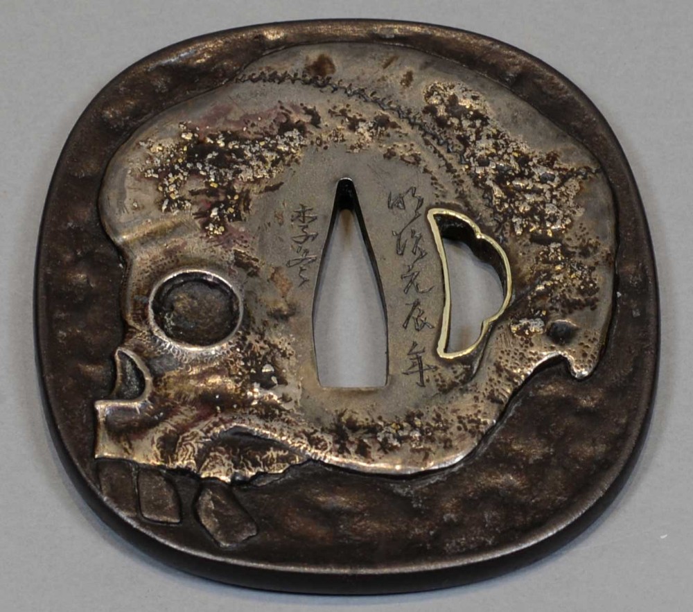 SUPERB COLLECTION OF 5 JAPANESE MIXED METAL TSUBA - ONE BY UNNO SHOMIN View IV