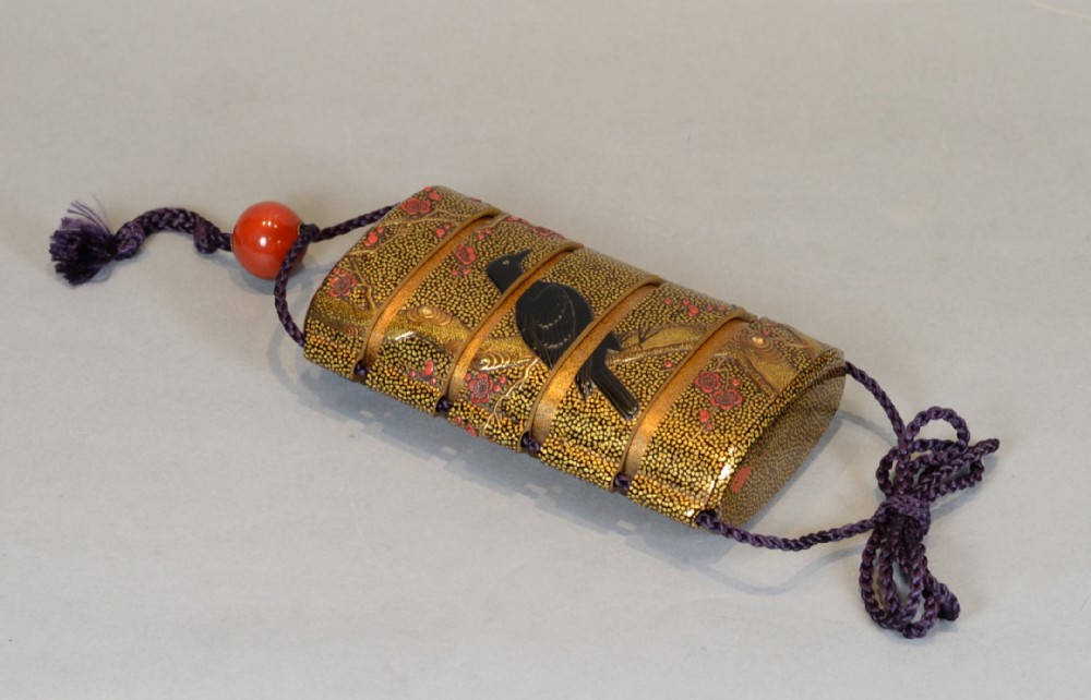 OUTSTANDING JAPANESE EDO PERIOD FOUR CASE LACQUER INRO - KAJIKAWA FAMILY View V