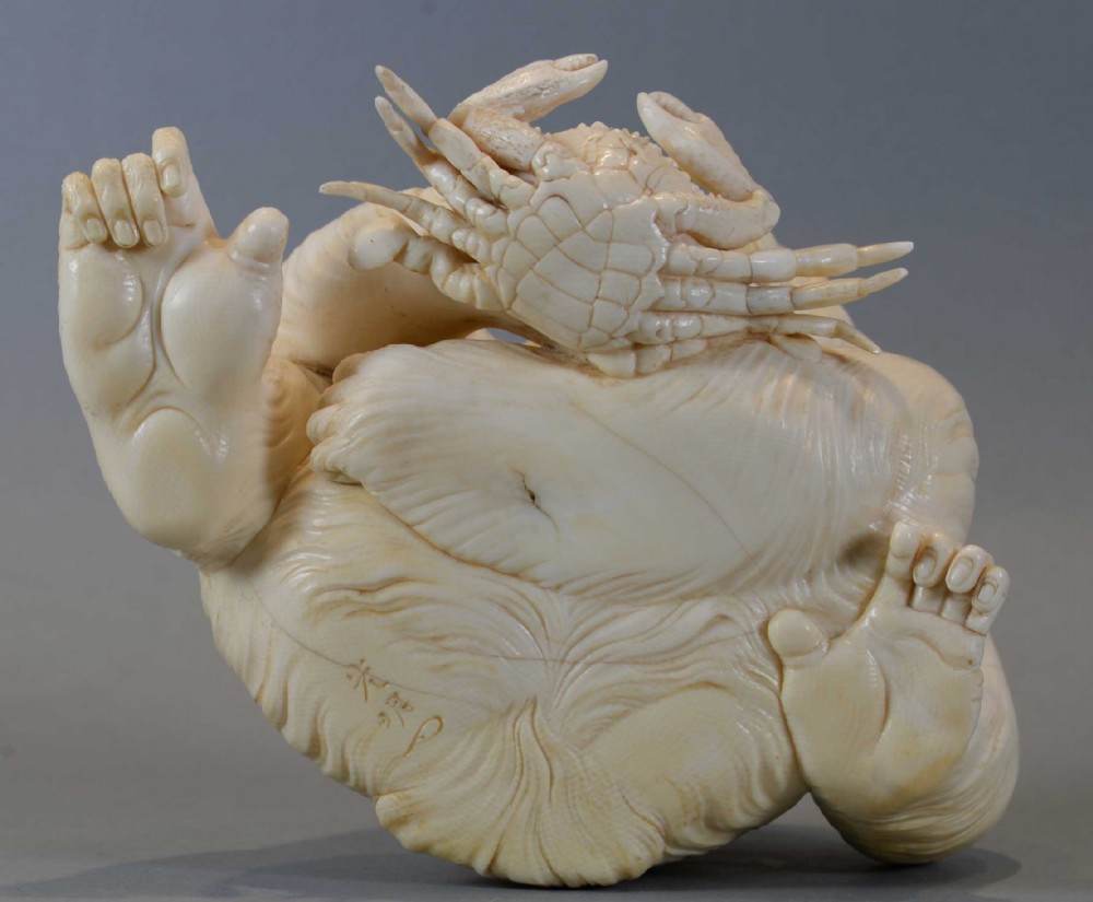 EXHIBITION QUALITY JAPANESE IVORY MONKEY OKIMONO BY IMPERIAL ARTIST ISHIKAWA KOMEI View XI