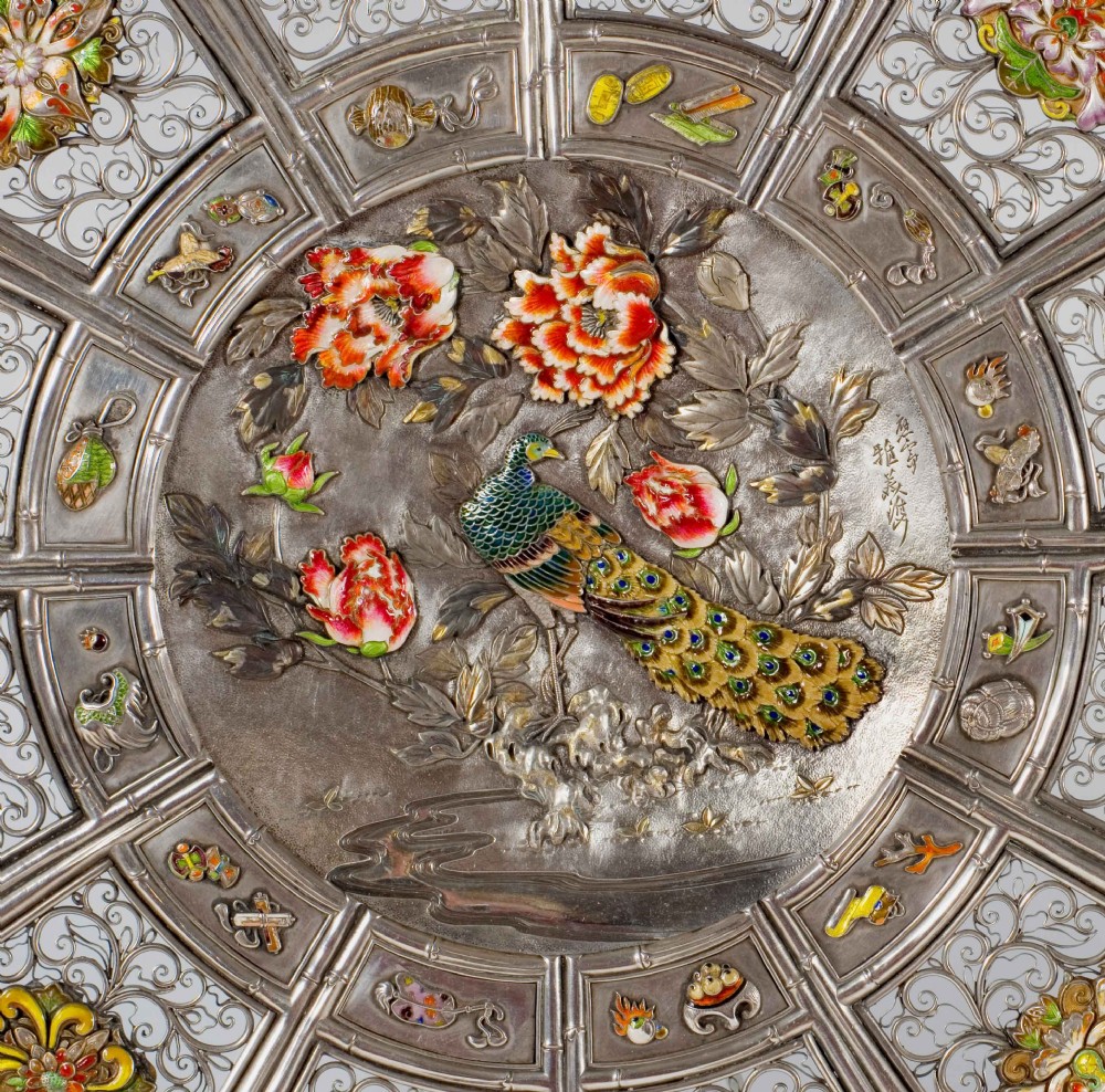 AN EXQUISITE JAPANESE SILVER AND ENAMEL PANEL BY MASAYOSHI View III
