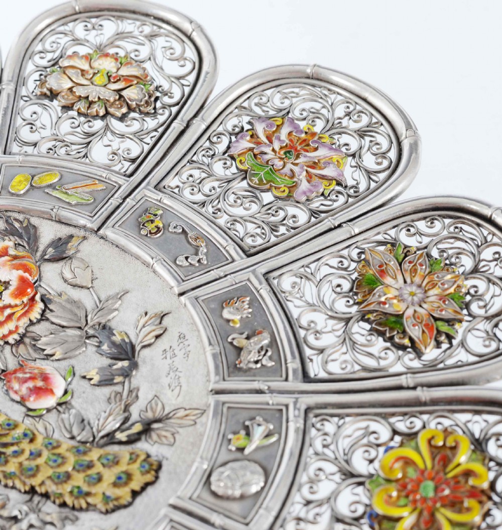 AN EXQUISITE JAPANESE SILVER AND ENAMEL PANEL BY MASAYOSHI View IV