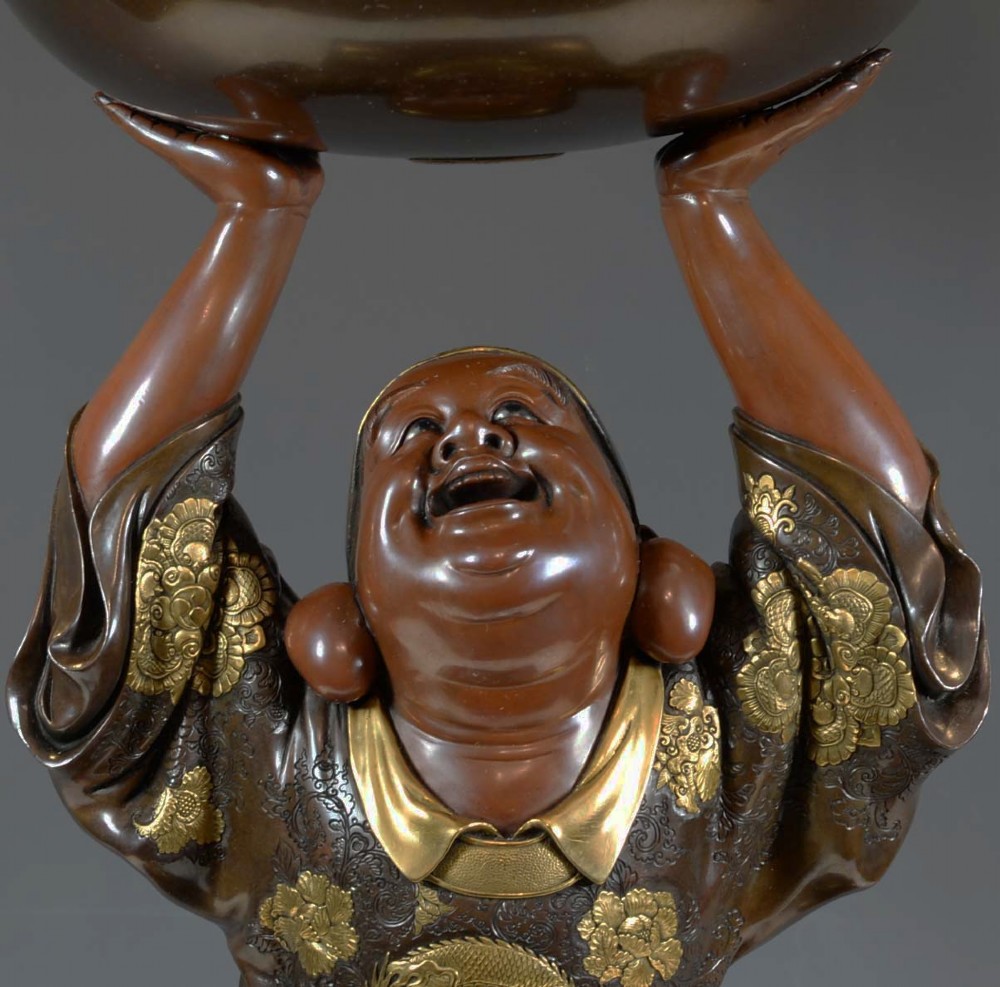 HUGE JAPANESE GILT BRONZE OKIMONO OF 